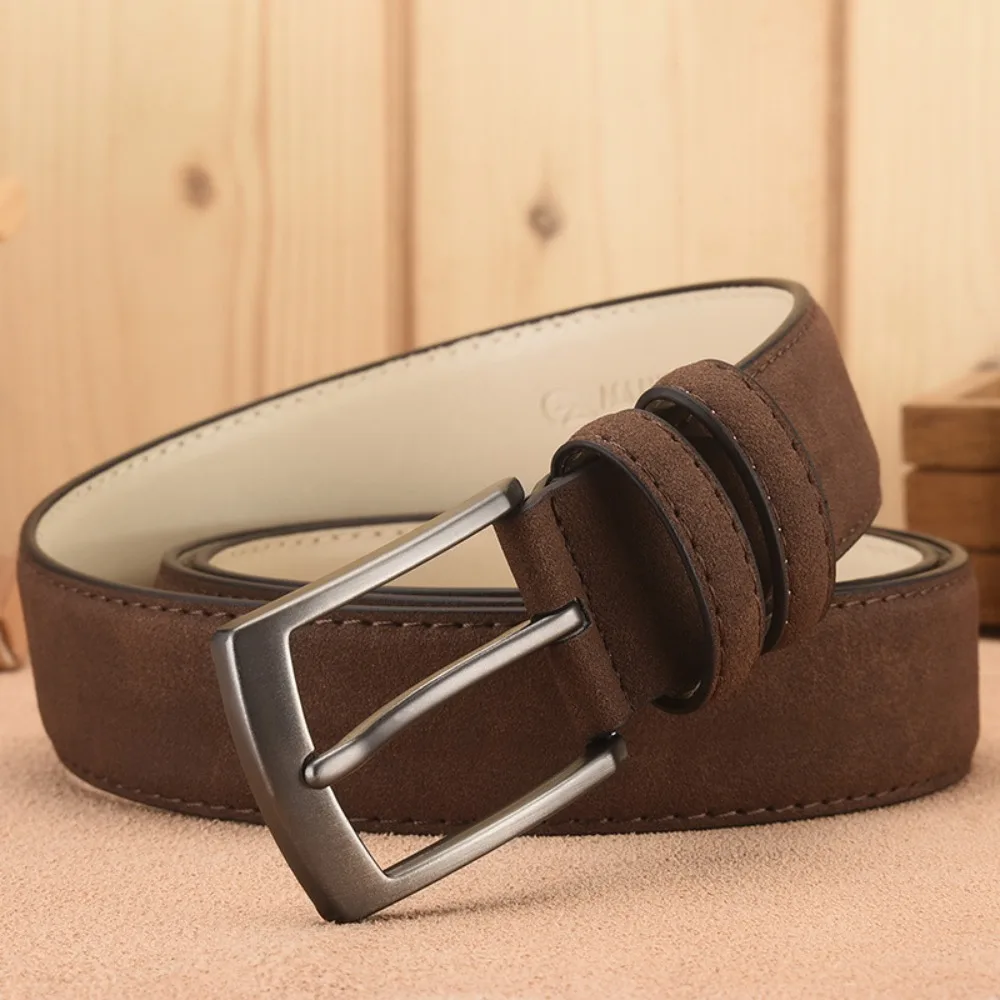 Vintage Retro Men's Suede Belt Adjustable Waistband Leather Belt Men Leisure Jeans Girdle Pants Accessories Male