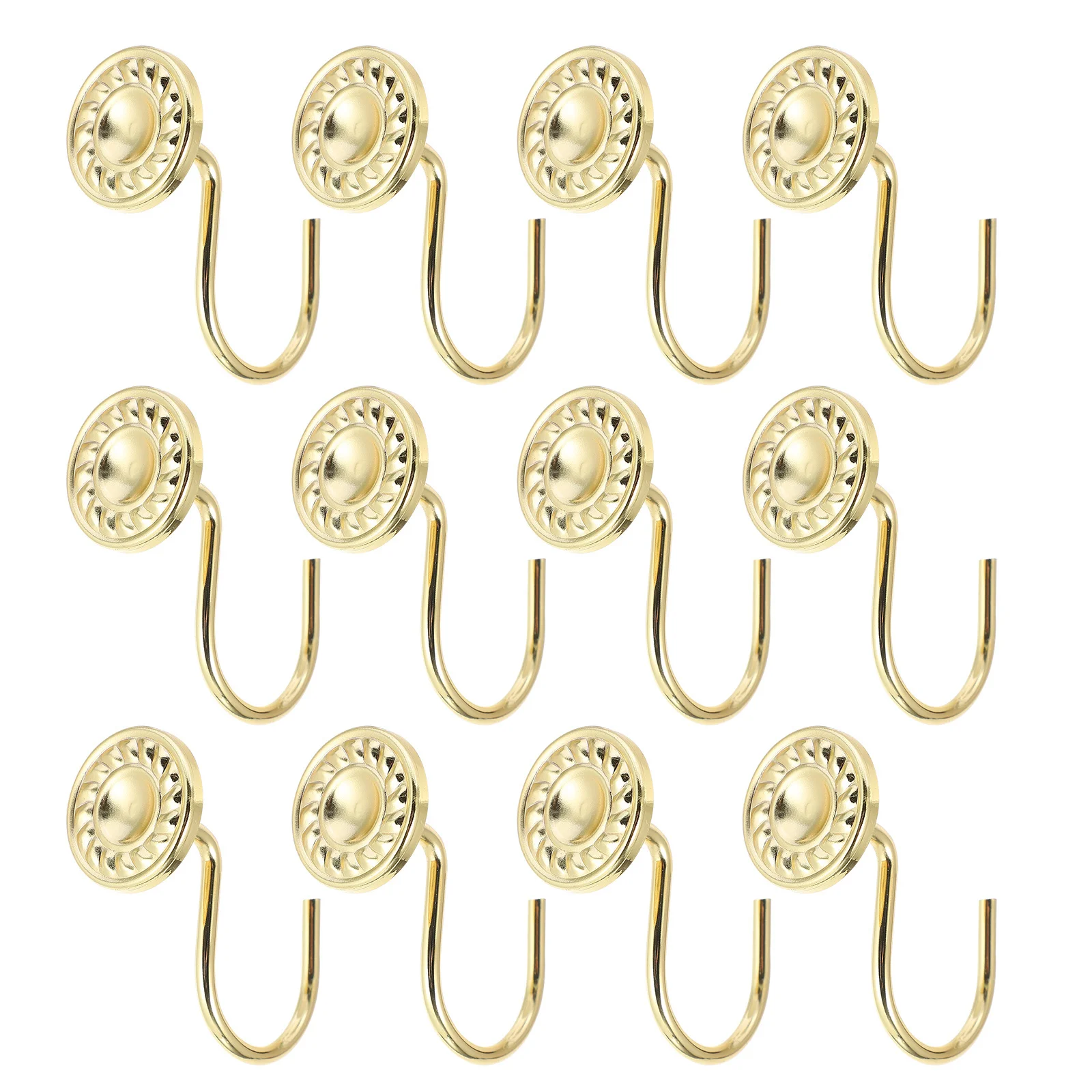 

12 Pcs Rust Curtain Chrome Bronze Shower Accessories Fastener Hooks for Bathroom