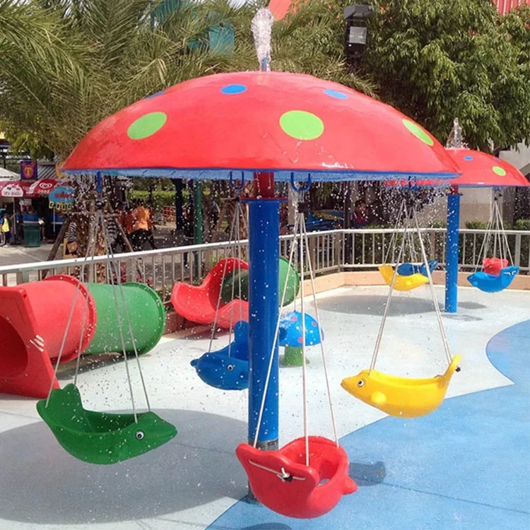 Water park equipment acrylic spa mushroom waterfall for swimming pool kids