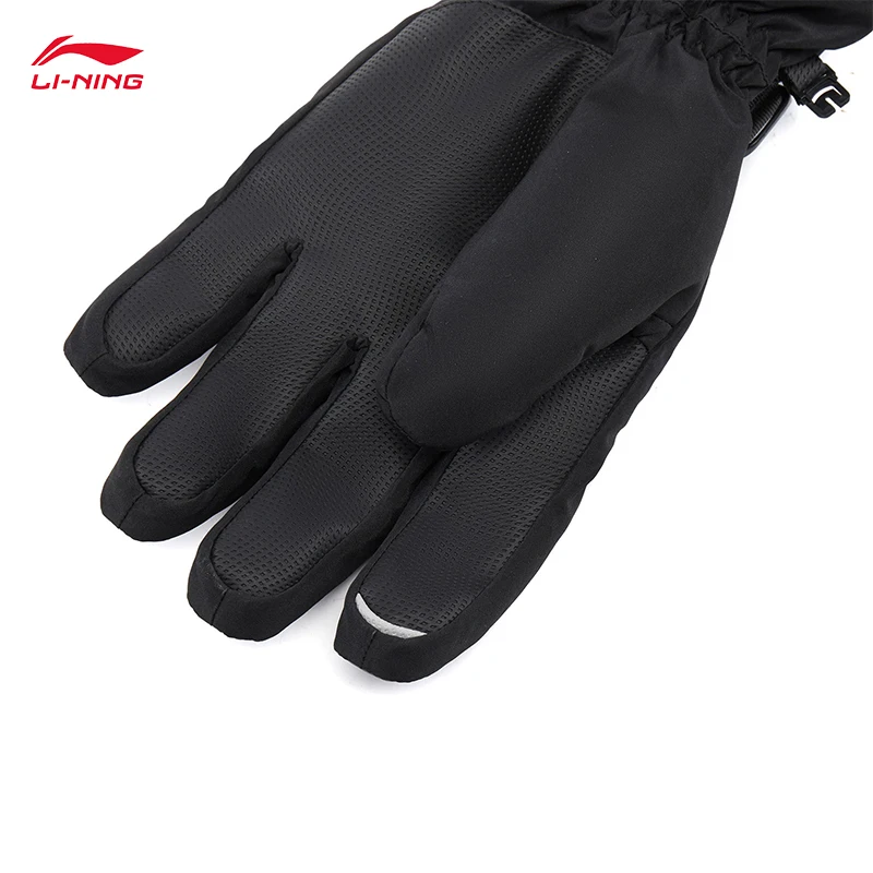 LI-NING سلسلة الحياة الرياضية للجنسين أسلوب بسيط قفازات مخملية دافئة قفازات رياضية مقاومة للرياح ASGV015 #5