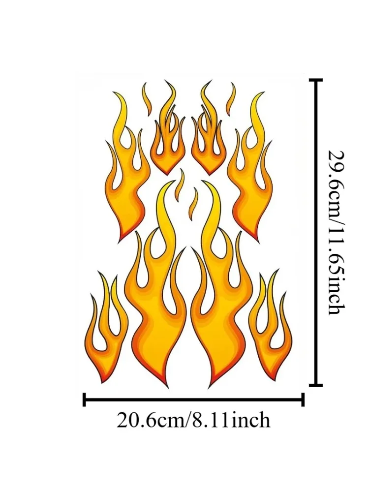 AliExpress NONE 1set Flames Motorcycle Waterproof Vinyl Decal for Motorbike Side Panel Fairing Car MTB Bike Electric Scooter Decor