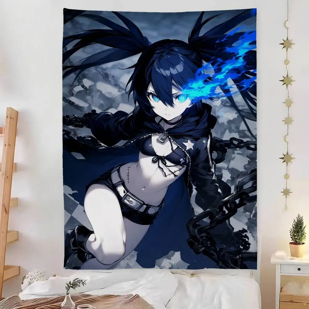 Black Rock S-Shooter Character Tapestry Bedroom Living Bar Garden Outdoor Microfiber festival Decoration Background Art Banner