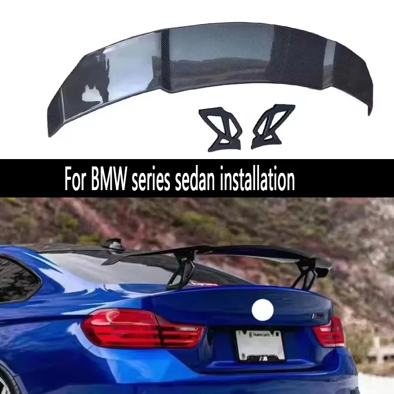 For BMW 2 3 4 5 Series F22 F30 F32 Carbon Fiber Tail fins Rear Trunk Spoiler Guide Wing Rear Wing Car Trunk Diverter body kit