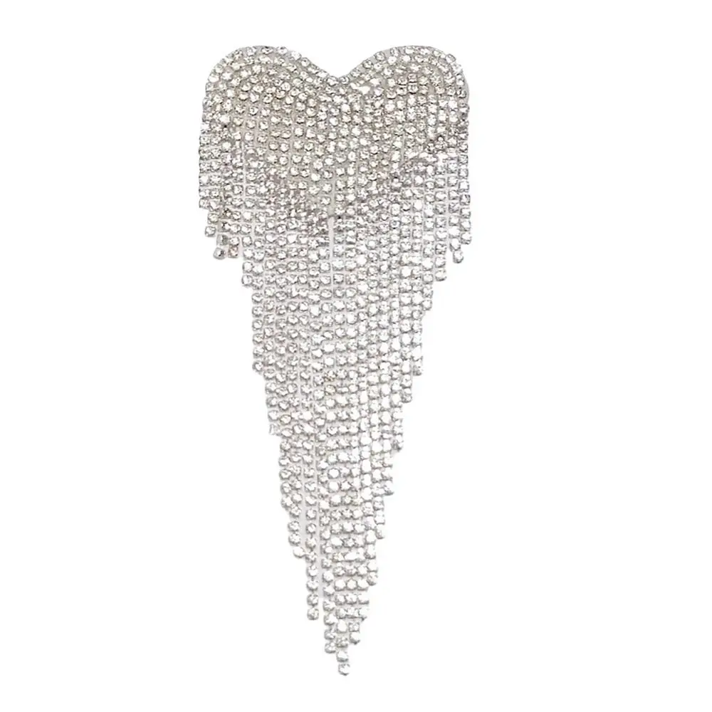 Delicate Retro Heart Tassel Epaulette Punk Beaded Shoulder Jewelry Long Chain Classical Clothing Accessories Men Women