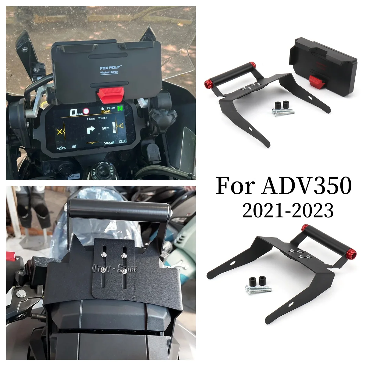

ADV350 New Motorcycle Navigation Bracket Wireless Charging Phone Holder For Honda ADV350 ADV 350 adv350 2021 2022 2023 GPS Stand
