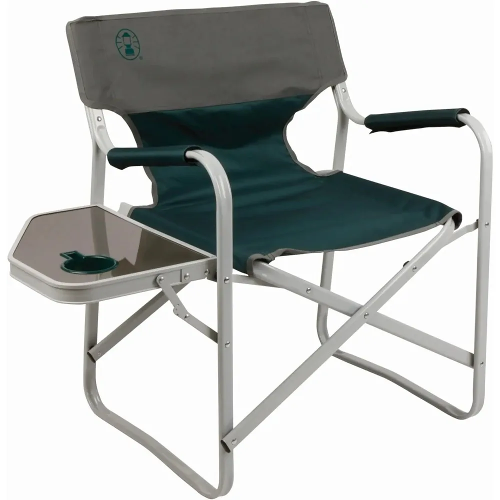 

Folding Camping Chair with Side Table & Cup Holder, Weather-Resistant Portable Armrest Chair