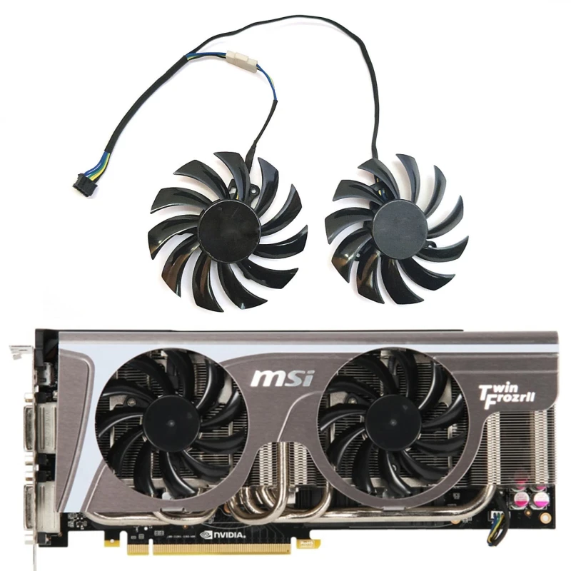 

NEW 75MM 4PIN PLD08010S12HH GTX 560 GPU Fan，For MSI GTX 460 560 570 580、R6850 6870 6790 Graphics card cooling fan