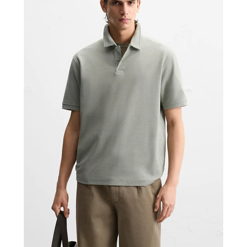

Новая летняя мужская хлопковая прямая нога ort Sve irt Modern Sle Busin Gentleman Stand Fit повседневная одежда 4092400