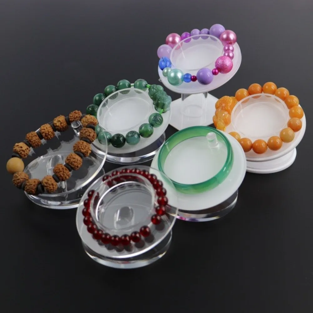 Fashion Acrylic Bracelet Bangle Display Plate Transparent Bracelet Photo Props Bracelet Organizer Round Jewelry Storage Tray