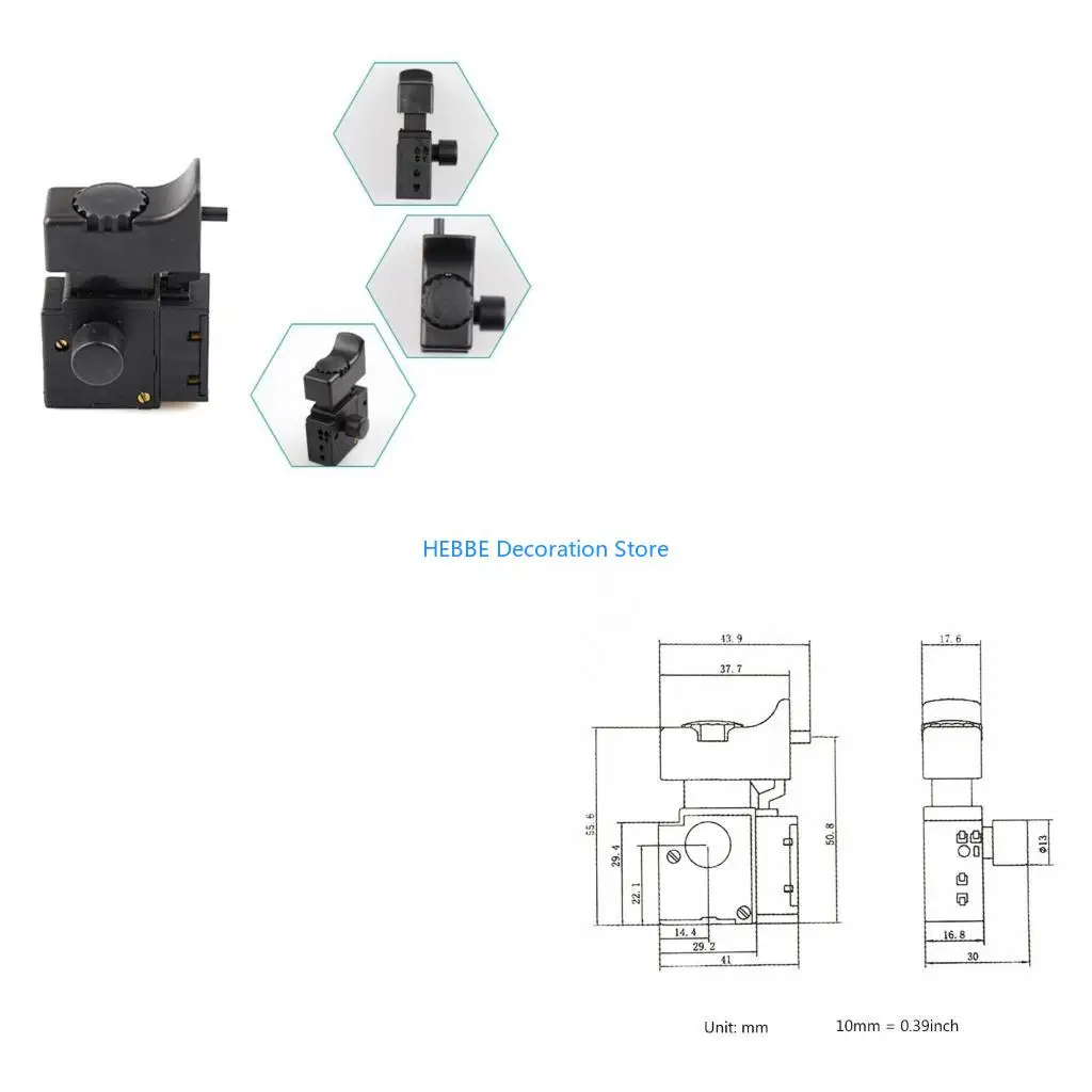 B0KC Speed Regulating Switch FA2-6/1BEK Lock on Power Tool Electric Drill Speed