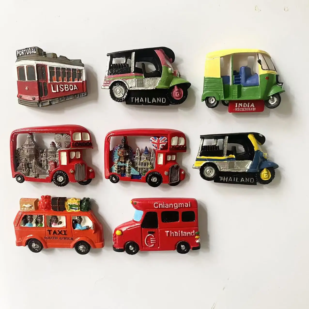 Various Countries Tuk Tuk Car Refrigerator Stickers Travel Memorial Decorative Magnet Gifts Gifts