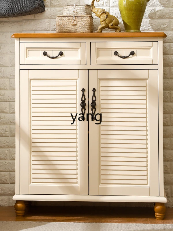 

LTT solid wood baking paint pastoral entrance cabinet American rural dust European style