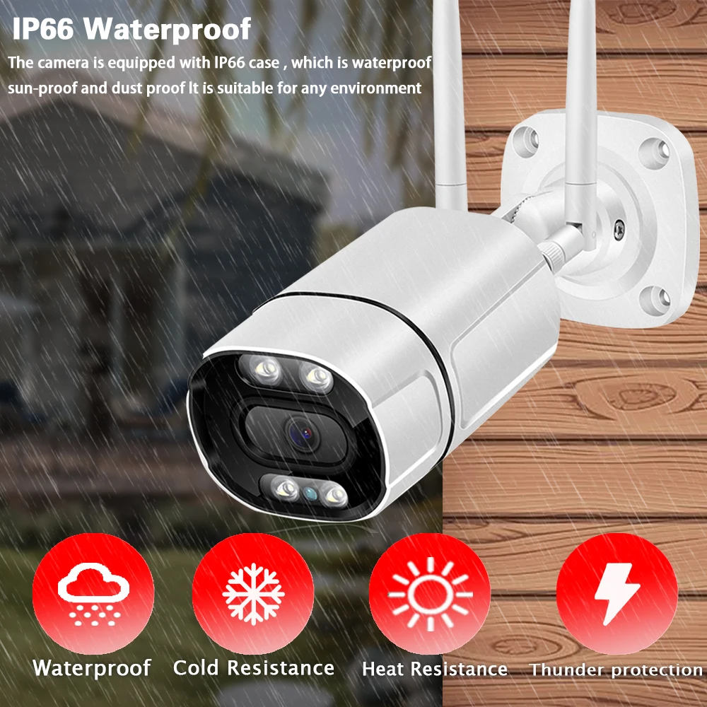 Tuya Smart Life Home Intelligent Bullet 5MP Color Night Vision Camera WiFi Outdoor Monitoring Security Human Detect IP Camera