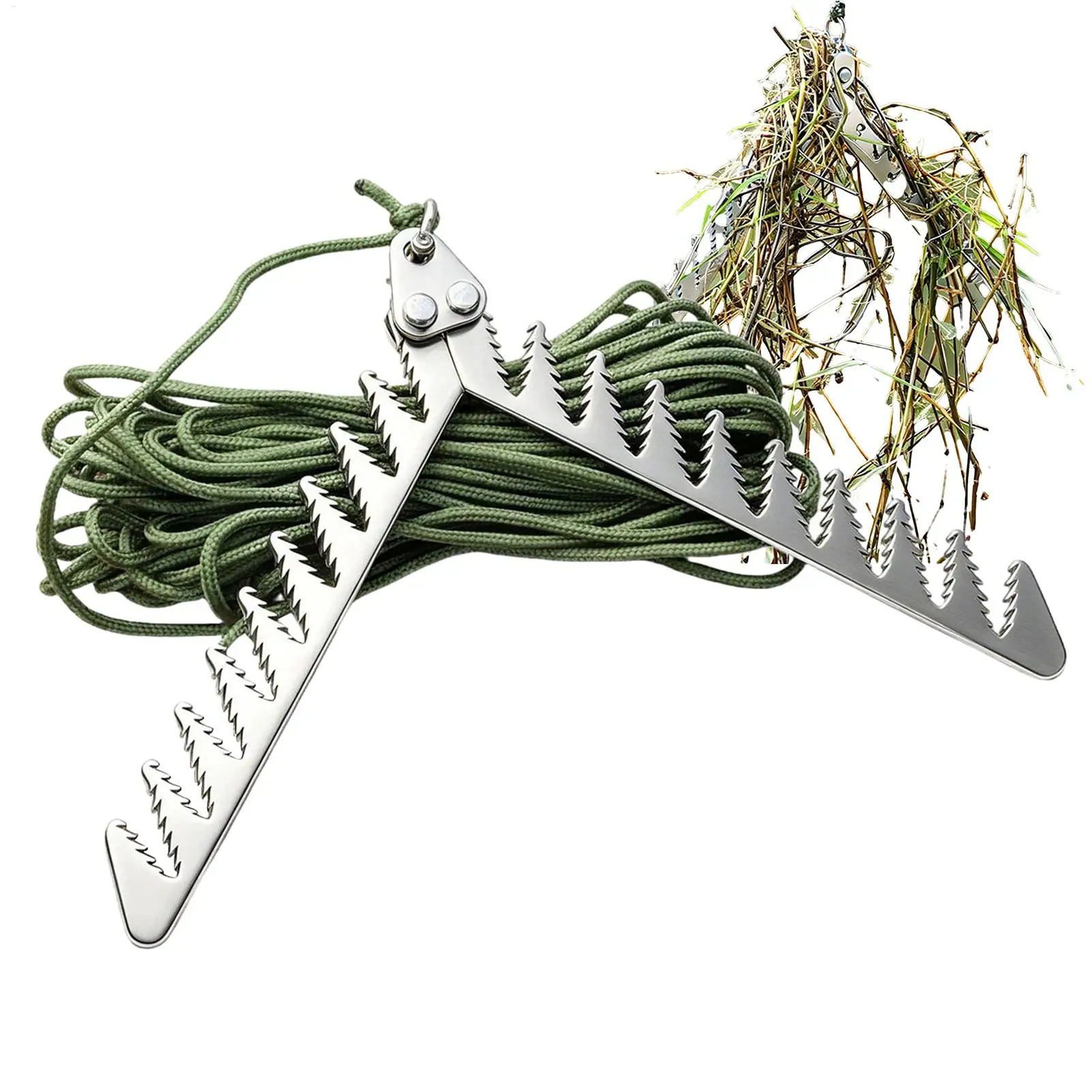 Cortador de maleza plegable de alta resistencia para plantas acuáticas con cuerda de 20 m, removedor de maleza acuática para lagos, estanques, piscinas, barcos, canoas y pesca.