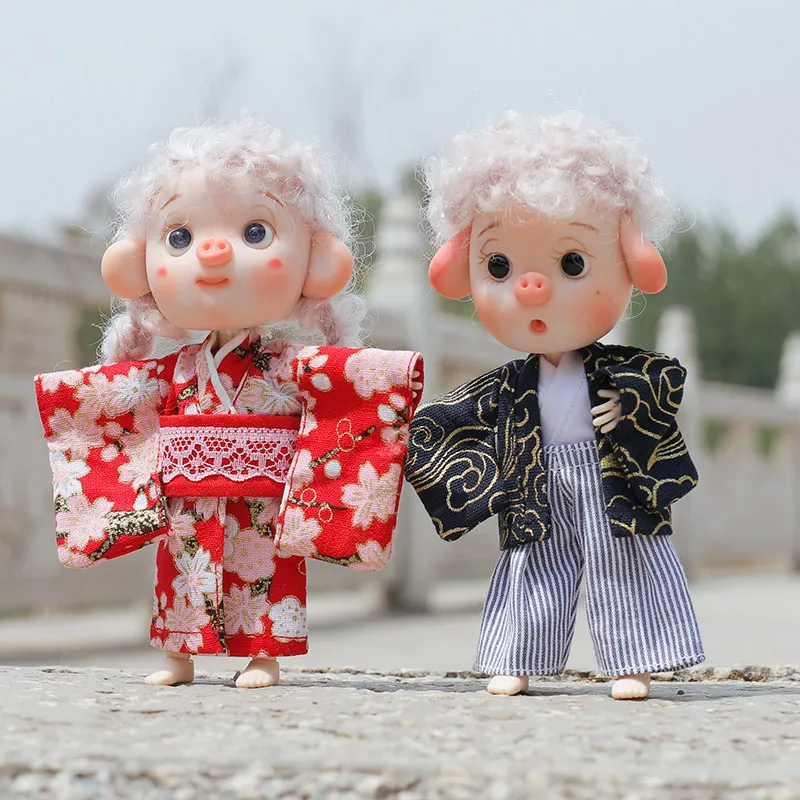 Ob11 doll clothing accessories kimono yukata set GSC clay MOLLY/BJD YMY solid body can be worn 12 points P9 kimono set 15cm doll