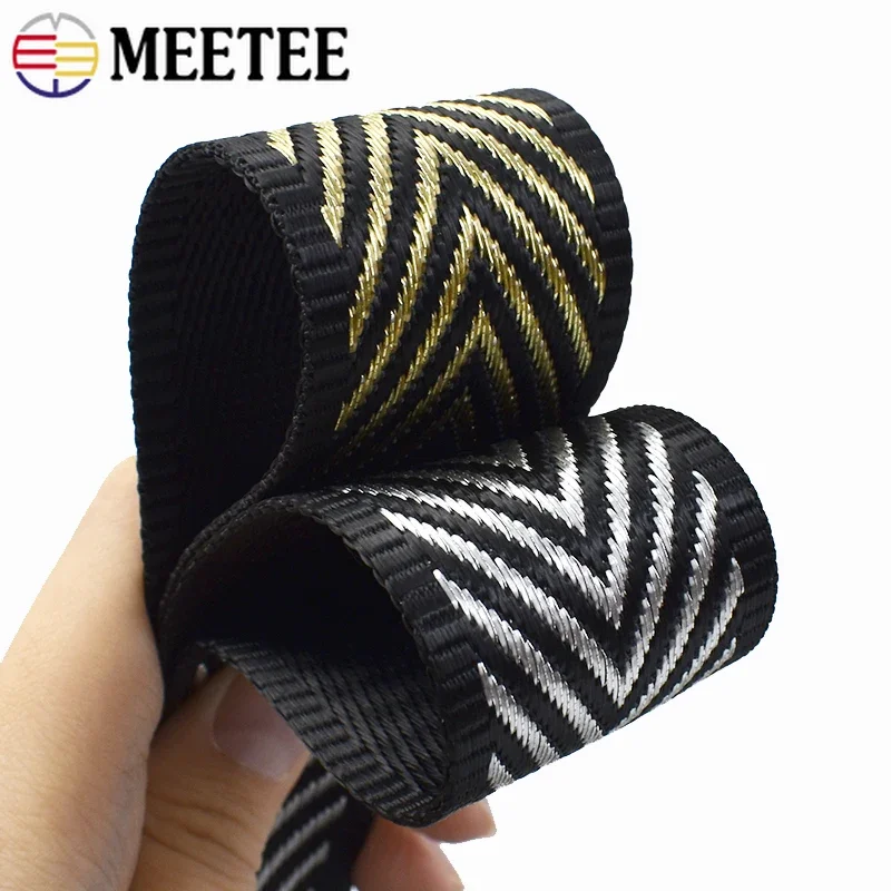 2/5/10 Meter 38 mm Streifen Jacquard Gurtband Nylonband für Taschengurt Sicherheitsgurt Kleidung Dekor Band DIY Nähzubehör