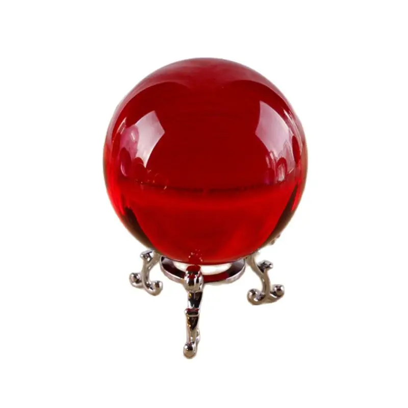 60mm Awesome Natural Red K9 Crystal Ball Healing Magic Sphere Stone Decor