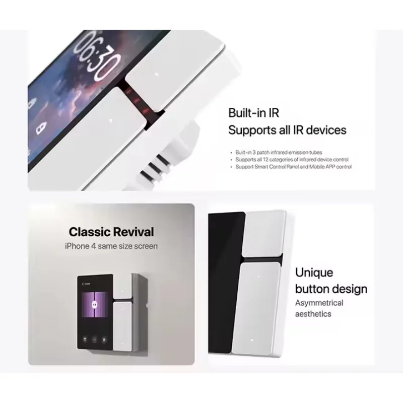 2025 Smart Control Panel Min 3way Relay Switch 3.5 Inch Smart Control Panel Mini Built in Ir Gateway