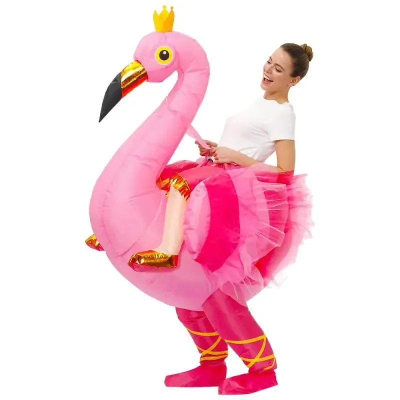 

Adult Flamingo Inflatable Costume Mascot Anime Roly Play Costumes Christmas Carnaval Halloween Cosplay Funny Dress Suits