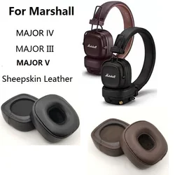 Genuine Sheepskin Leather Ear Pads For Marshall Major III IV V 3/4/5 Headphones Replacement sheepskin headband spare part