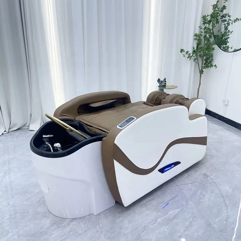 Massagem elétrica Shampoo Recliner com Salon Sink, Head Therapy Bed, Luxo