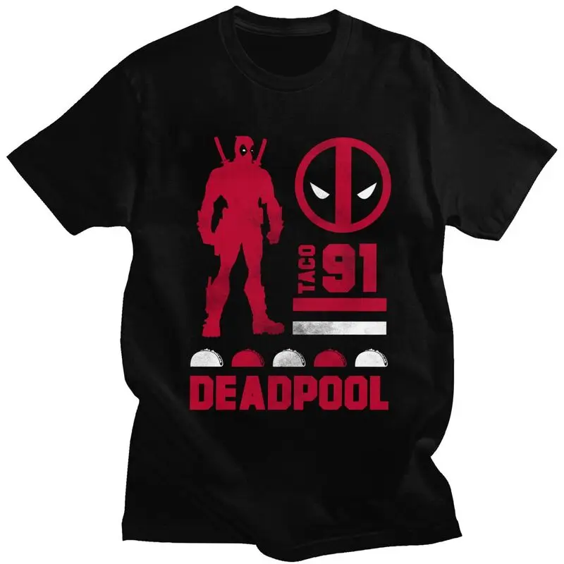 Deadpool Tacos 1991 T Shirt Homme Cotton Tees Tshirts Short-Sleeve Casual T-shirt Clothes