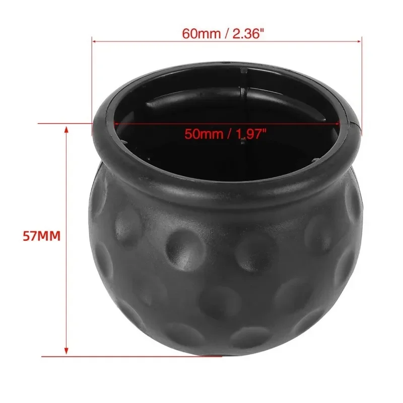 RV العربة العالمي 50 مللي متر سحب بار غطاء الكرة غطاء ل مقطورة غطاء كروي سحب بار غطاء وصلة كرة القطر حماية مقطورة سيارة اكسسوارات