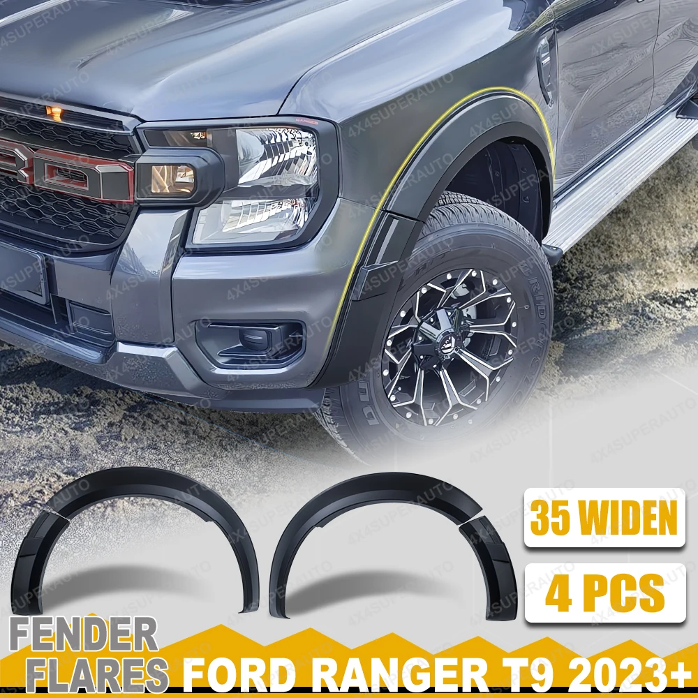 

ABS Front Wheel Arch Extension Fender Flares For Ford Ranger Next Gen T9 2023 2024 2025 XLT XLS XL Mudguards 4X4 Car Accessories