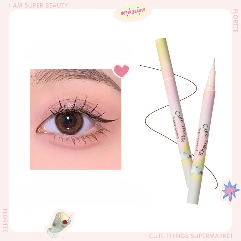 

FLORTTE Eyeliner Pen Fine Waterproof Drawing Under Eyelashes Student Party Novice Beginner