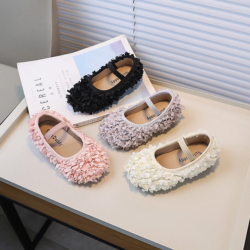 

Girls' Flat Shoes Spring Autumn New Princess Ballet Versatile Children's Leather Shoes Fashion Sweet Kids Causal Walking Shoes