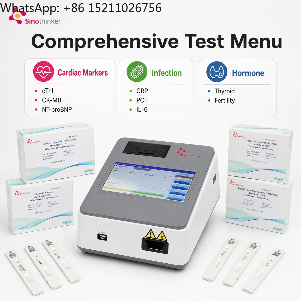 Vitamin D Rapid Test Kits Quantitative Immunoassay Analyzer Closed System 3 Min Reaction Time 10mg/L Cut Immunofluorescence