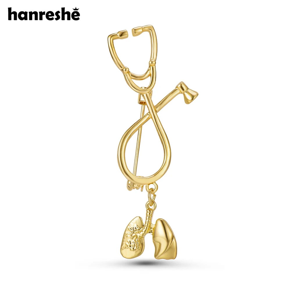 Hanreshe Lung Pendant Charm Brooch Pin Medical Respiratory Department Anatomy Jewelry Doctor Nurse Backpack Lapel Badge