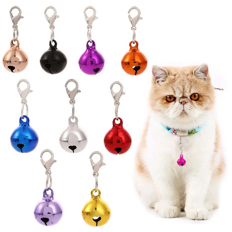 Pet Cat Dog Jingle Bell Collar Ornament Colored Christmas Pendant with Lobster Buckle Bag Keychain Sewing Accessories