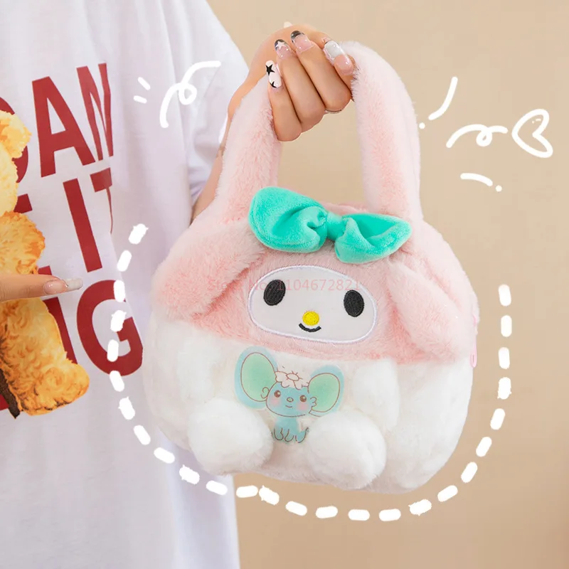 2025 Sanrio Pluche Tas Kawaii Kuromi Cinnamoroll Handtas Tote Plushie Schouder Messenger Bags Kt Kat Make-Up Rugzak Leuke Gift