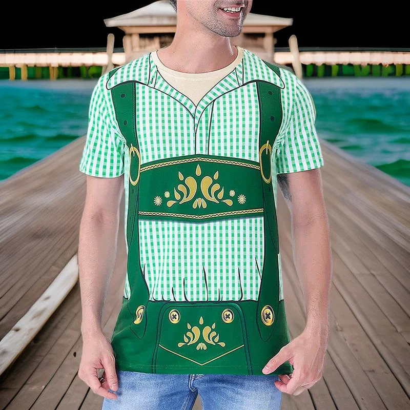 Harajuku جديد ثلاثية الأبعاد مهرجان أكتوبر الألماني البيرة مهرجان تي شيرت مطبوع ألمانيا البيرة مهرجان زي الجرافيك تي شيرت ملابس رجالي