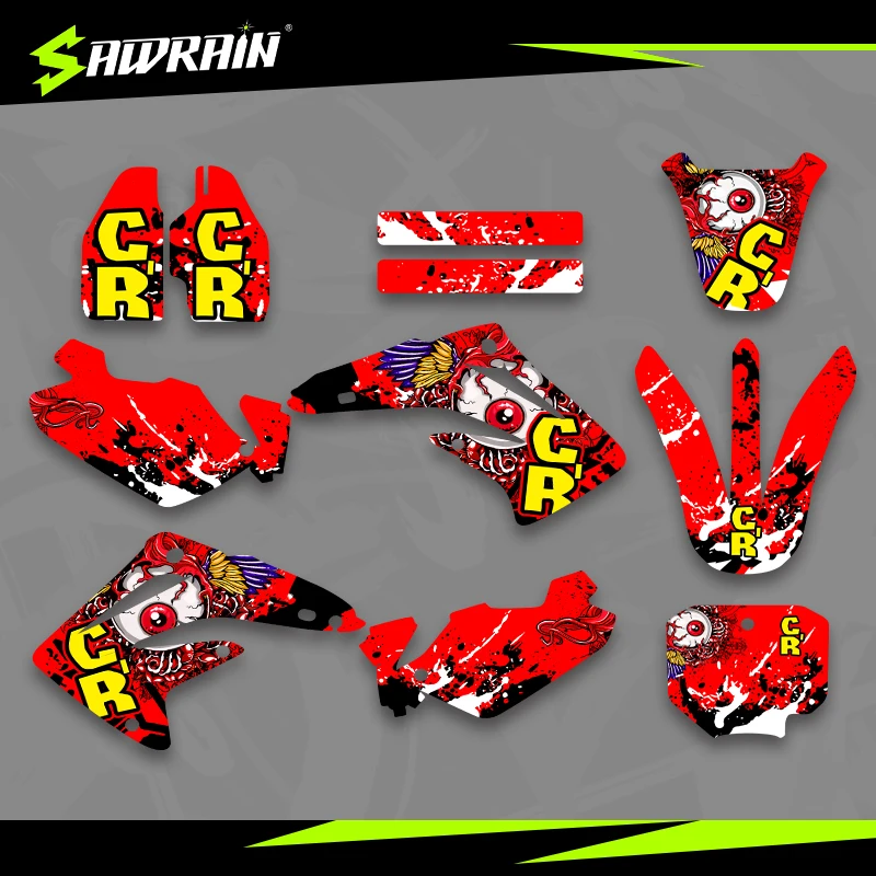 

Sawrain Motorcycle Graphics Backgrounds Decal Stickers Kits for HONDA 03-12 CR85
