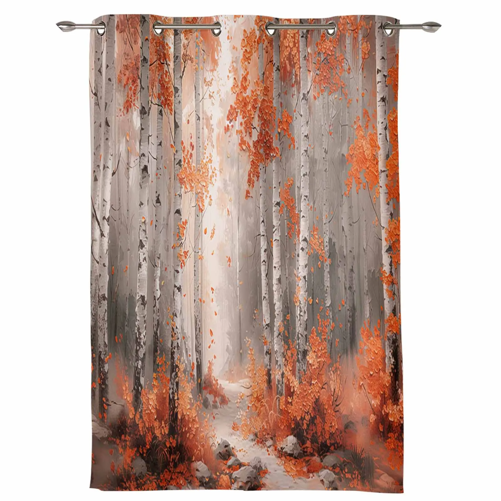 Impressionism Of Oil Painting Forest Plants Curtains for Living Room Hotel Decor Window Treatment Luxury Drapes In Home Bedroom