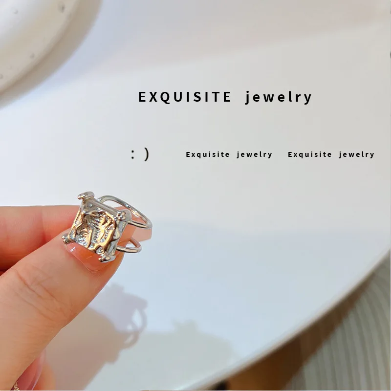 925 Sterling Silver Square Geometry Zircon ​Rings Wedding Jewelry For Women Accessories Free Shipping Everything Dropshippin