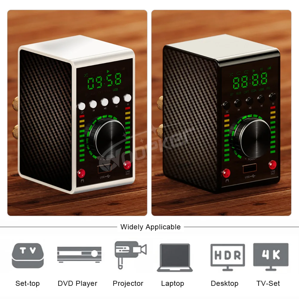 Woopker HiFi Sound Amplifier Class D Ma12070 Channel 2.0 Digital Mini Bluetooth Amp USB/AUX/Optical/COA In 68Wx2 Lossless Player