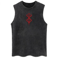 Berserk Logo Graphic Tank Top Manga Print Vest Men Women Sleeveless Shirt Vintage Washed Oversized 100% Cotton Gym Clothing