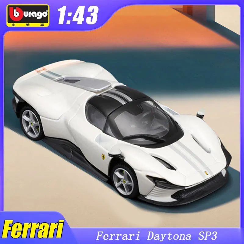 

Модель автомобиля Bburago Ferrari Daytona SP3 1:43, игрушки, изысканная версия, выпуск, коллекция роскошных автомобилей из сплава, украшения, подарок