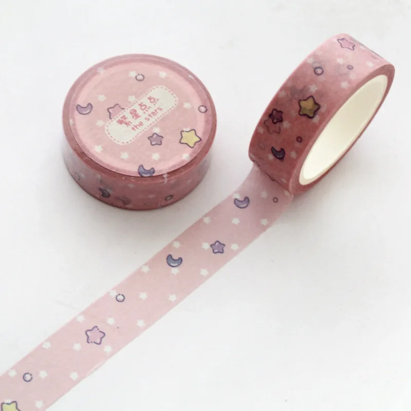 1 rol cartoon roze geruite tape studentenbenodigdheden cadeaus fotoalbums tijdschriften decoratieve materialen