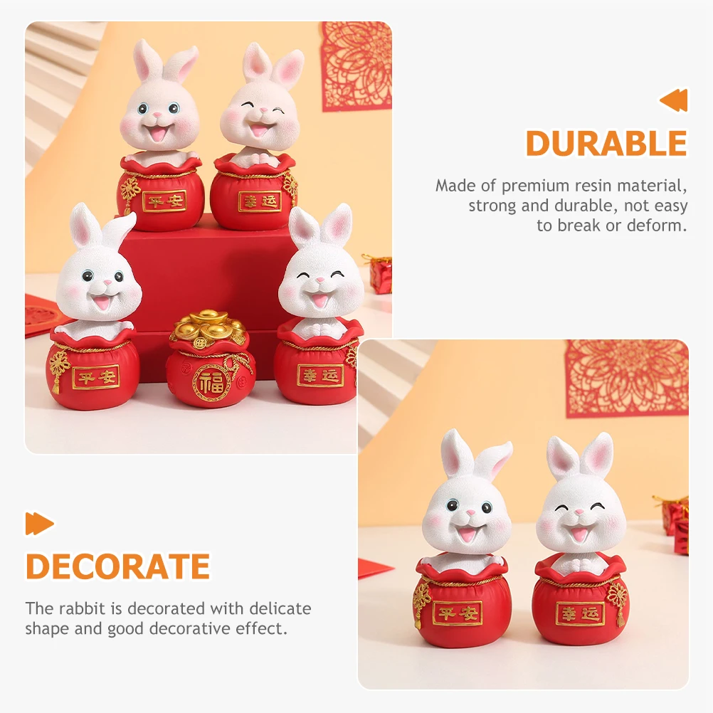

Resin Rabbit Dashboard Car nament Mini Bunny Car Mini Rabbit Decor Statue Interior Craft Tabletop Garden Decor Item