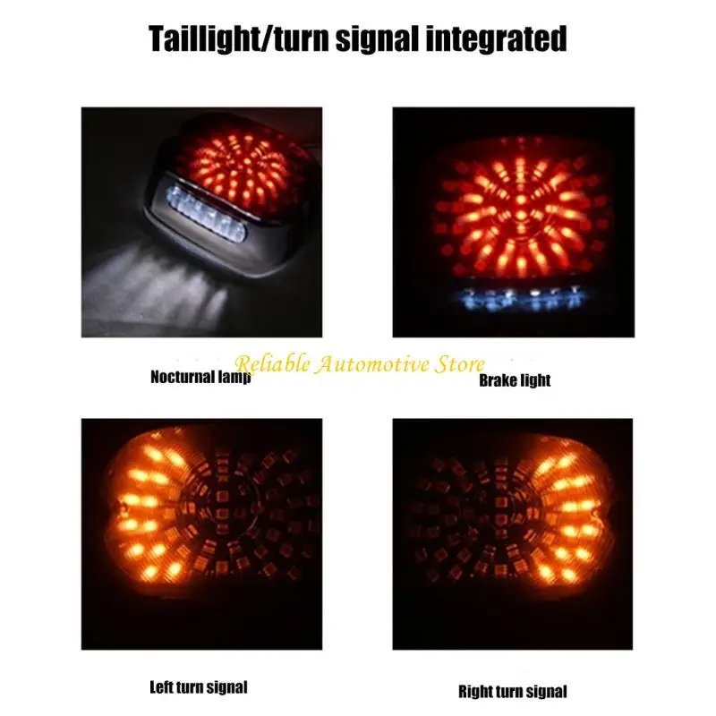 

M68B LED Tail Light Motorcycle Replacement Smoked Taillight License Plate Rear Light Integrated Brake Turn Rear Lights