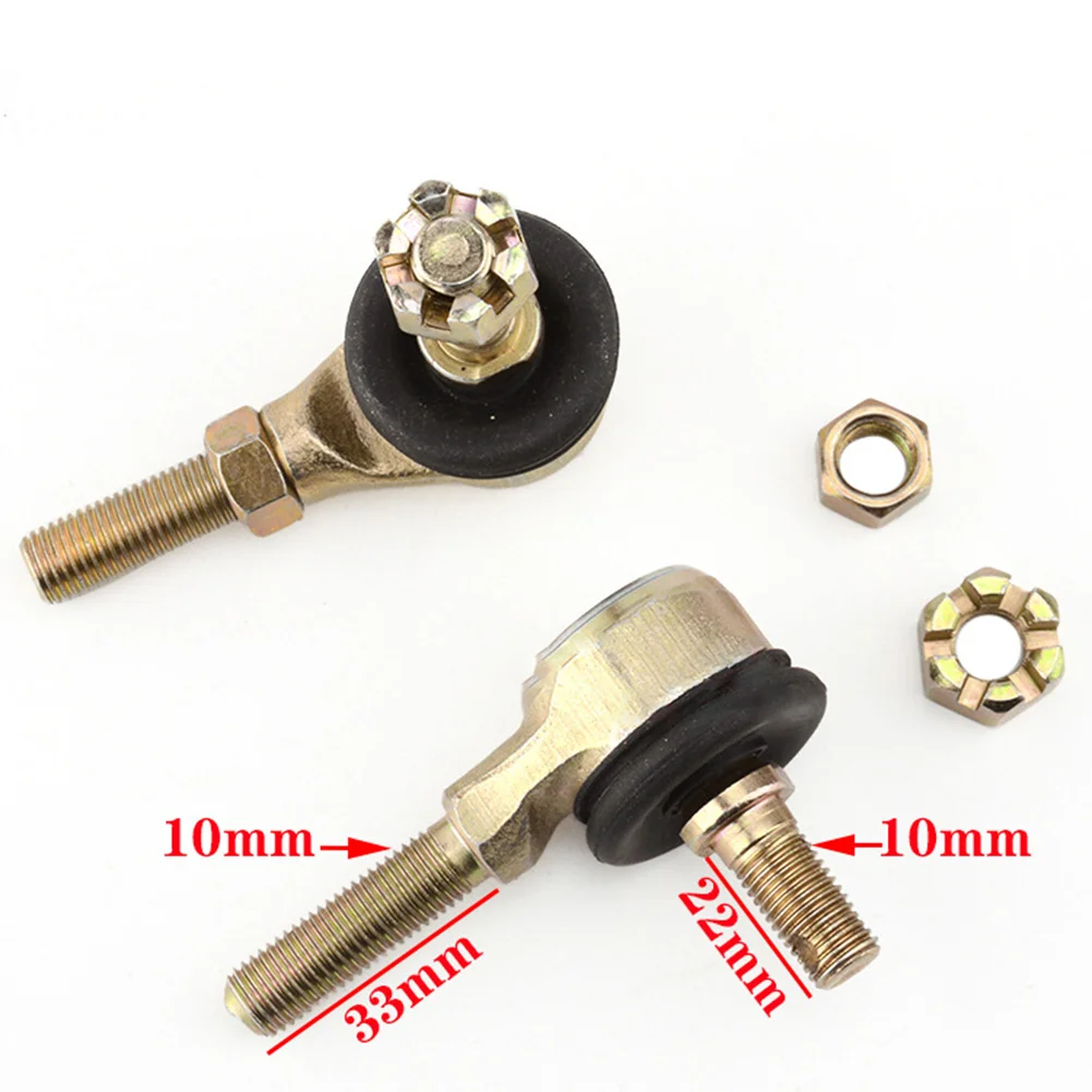 10-10mm Left and Right Hand Tie Rod Ball Joint 2Pcs for 50cc 70cc 90cc 110cc 125cc 200cc 250cc ATV Dirt Bike Go Kart Scooter