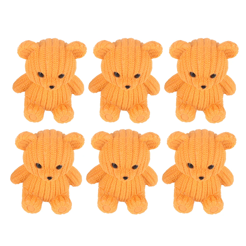 

6 шт. мини-фигурки медведей из ПВХ, милые статуи животных, пейзажные украшения, миниатюры ручной работы, оптовые сувениры для вечеринок