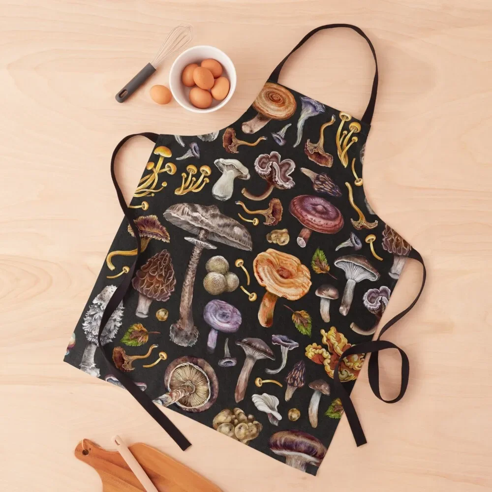 Delicious Mushrooms - dark Apron Waiter Uniforms Women's Apron