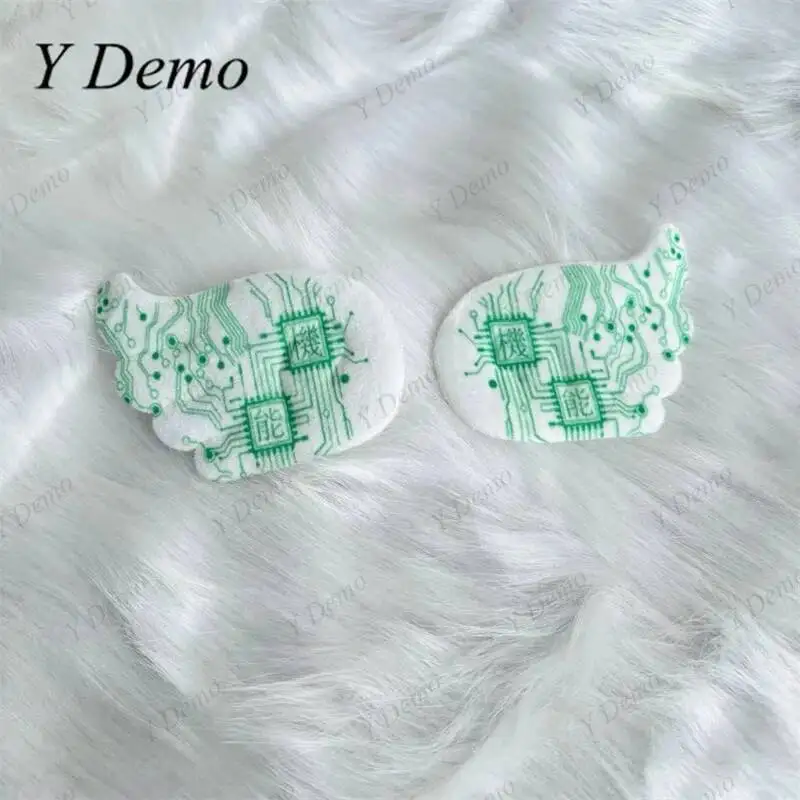 Y Demo Techwear Functional Letters Striped Hairclips Cyber Printing Fuzzy Hair Accessory Pin
