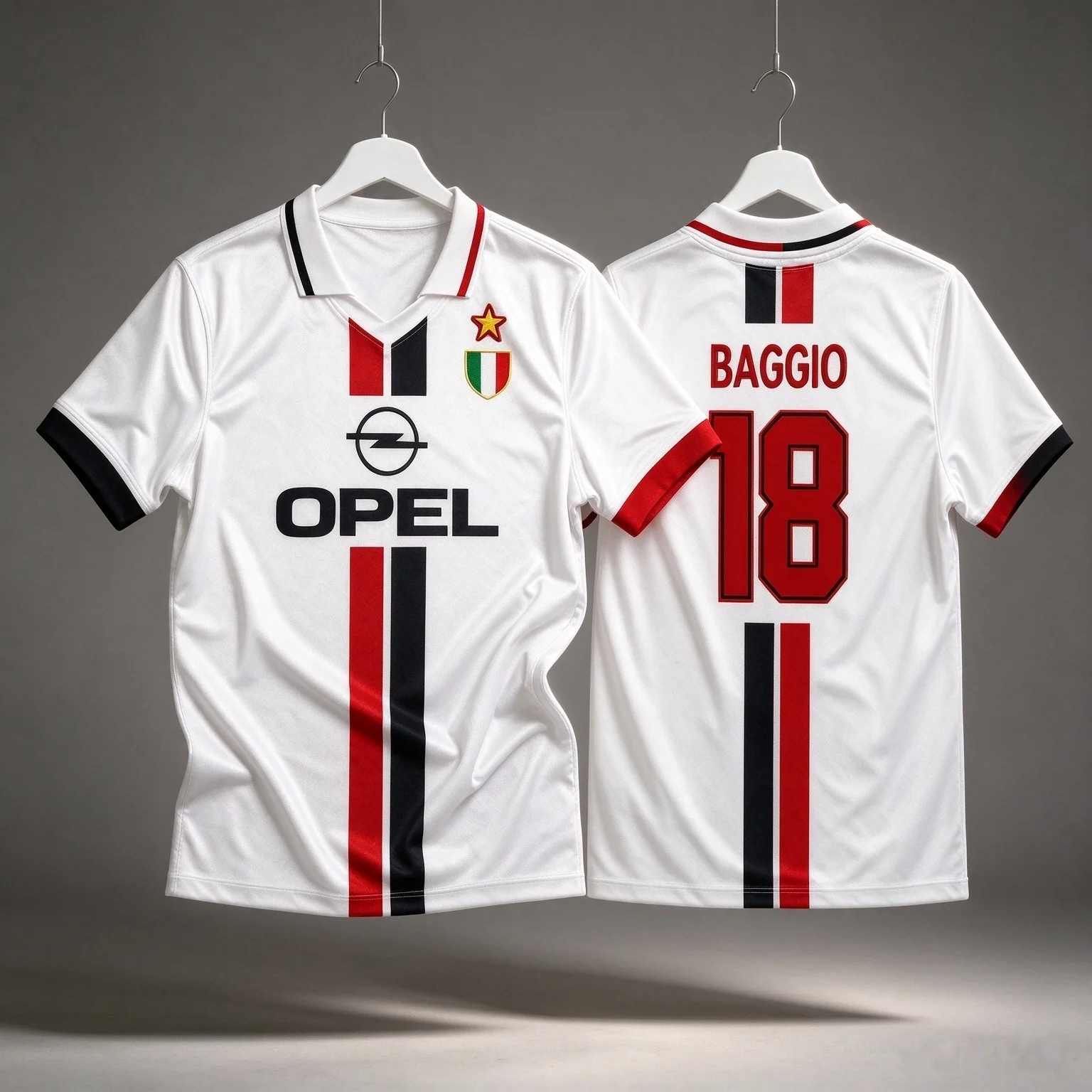 95_96 Milan Roberto Baggio 10# Unisex Retro Football Jersey Shirt, 3D Print Mesh Ventilation Quick-dry Jersey Shirt, Fan Gifts