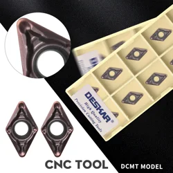 10 unidades DESKAR DCMT 070204 -MV DCMT 070208   MV DCMT11T304 DCMT11T308 LF6018 Cortador de torno CNC Inserções de metal duro de corte Ferramentas de torneamento